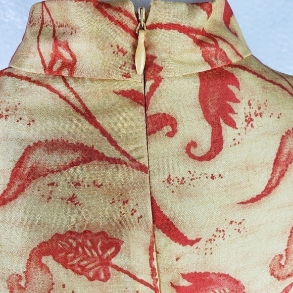 VIGRO Womans Oriental Style Leaf Patten Dress  Size 12 - Picture 5 of 8